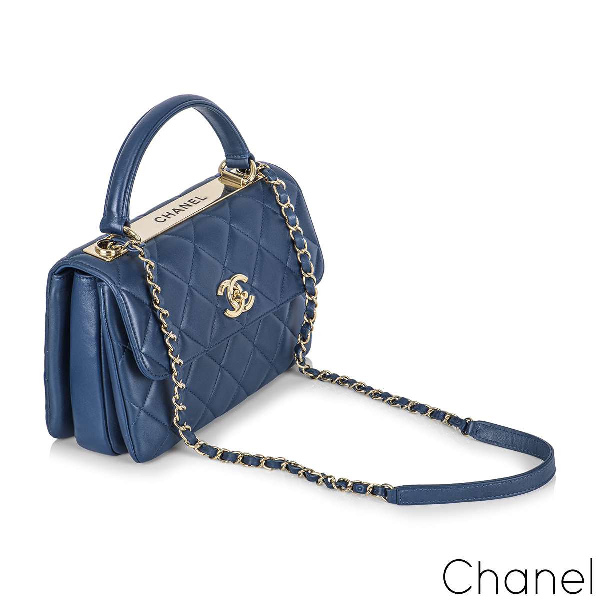 Chanel Blue Trendy CC Flap Bag Light blue Leather ref.679347 - Joli Closet